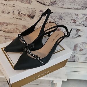 Charter Club Black Slingback Heels. Worn once.